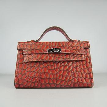 HKL22DOSS004 Hermes Kelly 22CM Dark Orange Pietra Stripe